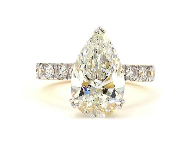 18 karaat geelgouden ring met 6,07 ct. diamant - afbeelding 4 van  5