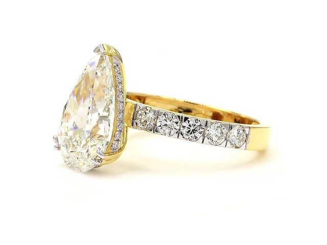 18 karaat geelgouden ring met 6,07 ct. diamant - afbeelding 1 van  1