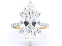 18 karaat geelgouden ring met 6,35 crt. diamant - afbeelding 8 van  8