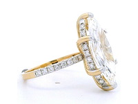 18 karaat geelgouden ring met 6,35 crt. diamant - afbeelding 3 van  8