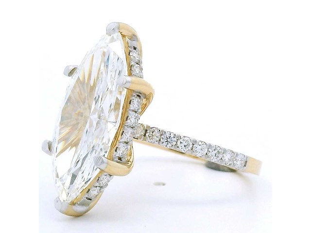 18 karaat geelgouden ring met 6,35 crt. diamant - afbeelding 7 van  8