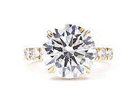 18 karaat geelgouden ring met 7,02 ct. diamant - afbeelding 1 van  9