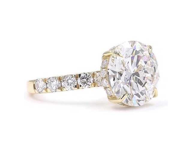 18 karaat geelgouden ring met 7,02 ct. diamant - afbeelding 4 van  9