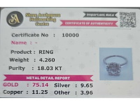 18 karaat geelgouden ring met 7,02 ct. diamant - afbeelding 5 van  9