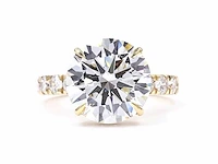 18 karaat geelgouden ring met 7,02 ct. diamant