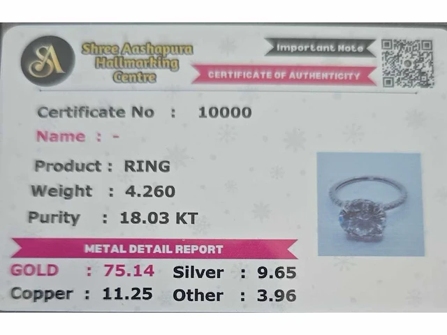 18 karaat geelgouden ring met 7,02 ct. diamant - afbeelding 5 van  9