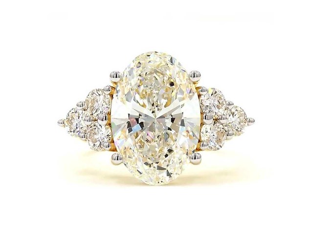 18 karaat geelgouden ring met 7,06 ct. diamant - afbeelding 1 van  4
