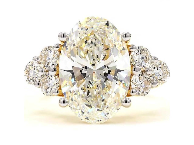 18 karaat geelgouden ring met 7,06 ct. diamant - afbeelding 8 van  8