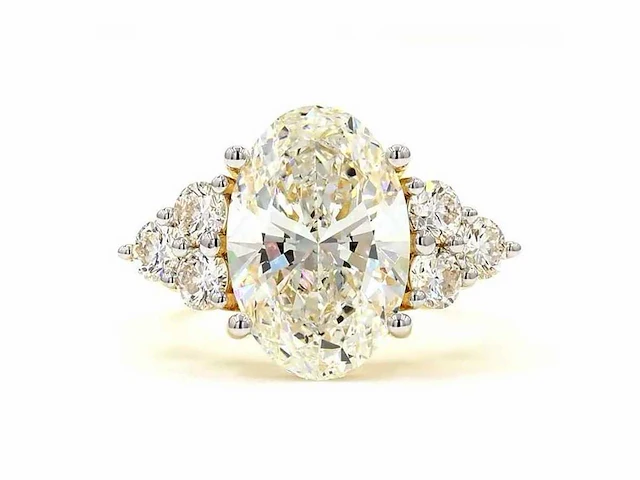 18 karaat geelgouden ring met 7,06 ct. diamant - afbeelding 6 van  8
