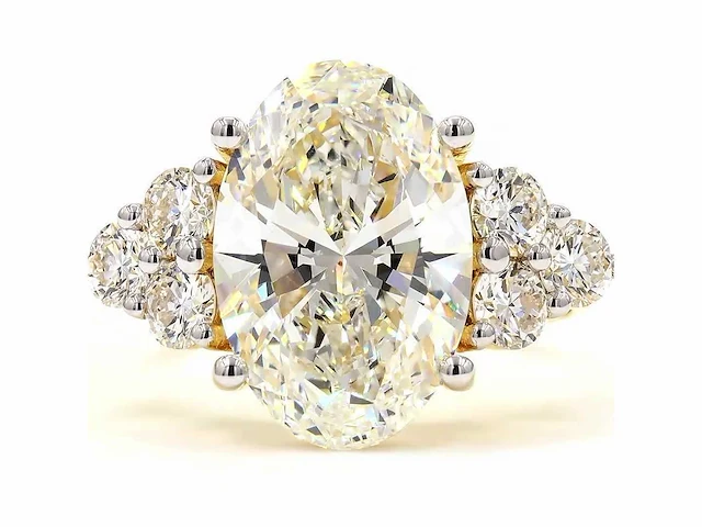 18 karaat geelgouden ring met 7,06 ct. diamant - afbeelding 8 van  8