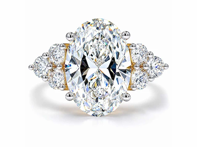 18 karaat geelgouden ring met 8,00 ct. diamant - afbeelding 1 van  12