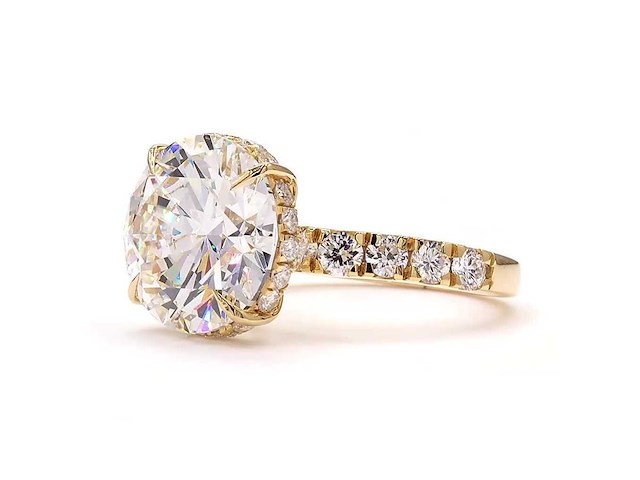 18 karaat geelgouden ring met 8,02 ct. diamant - afbeelding 3 van  7