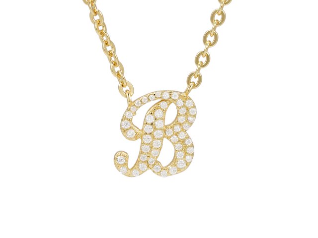 18 karaat goud collier letter hanger b - afbeelding 1 van  6