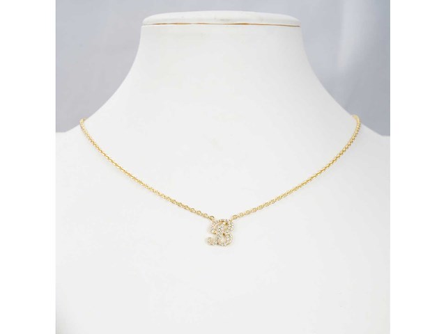 18 karaat goud collier letter hanger b - afbeelding 2 van  6