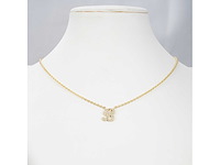 18 karaat goud collier letter hanger b - afbeelding 2 van  6