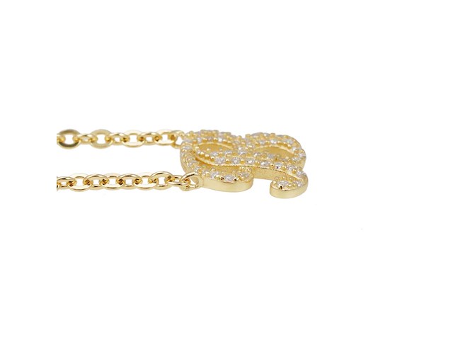 18 karaat goud collier letter hanger b - afbeelding 4 van  6