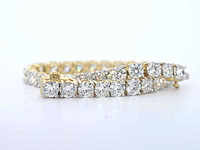 18 karaat gouden tennisarmband met briljant geslepen diamanten 18 carat - afbeelding 2 van  3