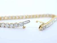 18 karaat gouden tennisarmband met briljant geslepen diamanten van 10 carat - afbeelding 5 van  7