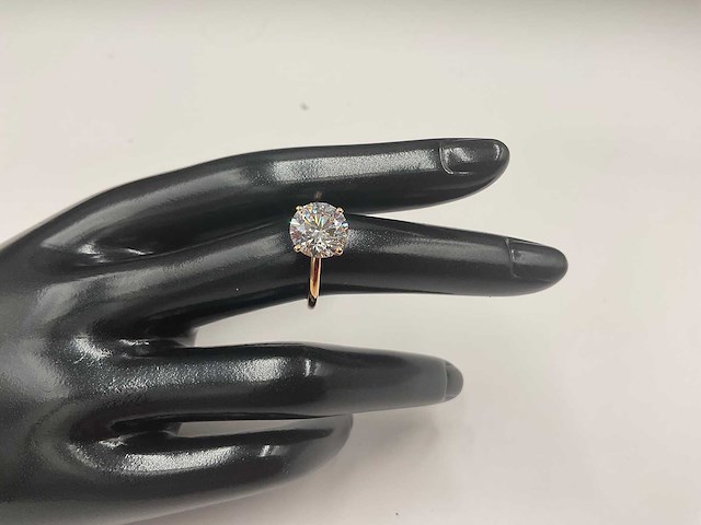 18 karaat roségouden ring met 3,07 ct. diamant - afbeelding 7 van  9