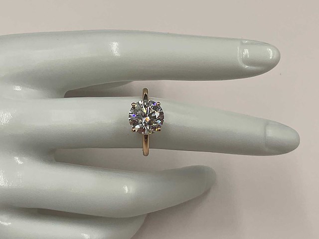 18 karaat roségouden ring met 3,07 ct. diamant - afbeelding 7 van  9