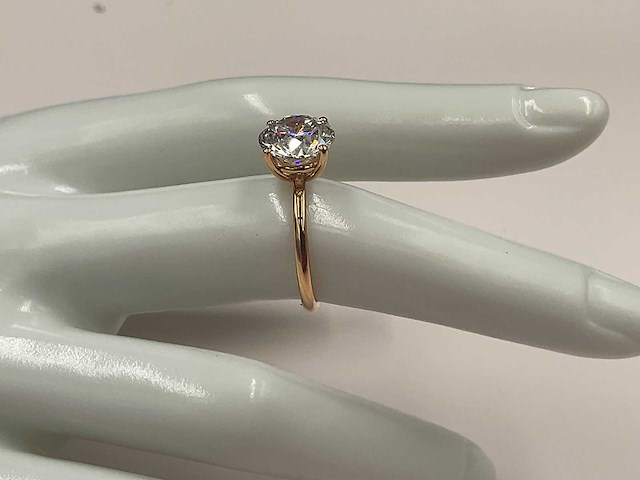 18 karaat roségouden ring met 3,07 ct. diamant - afbeelding 9 van  9