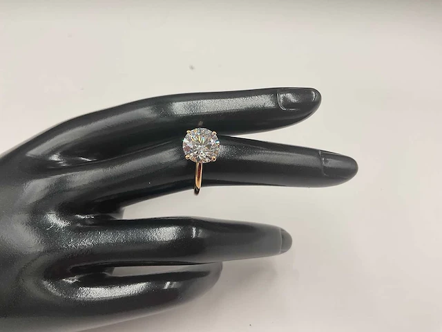 18 karaat roségouden ring met 3,07 ct. diamant - afbeelding 5 van  9