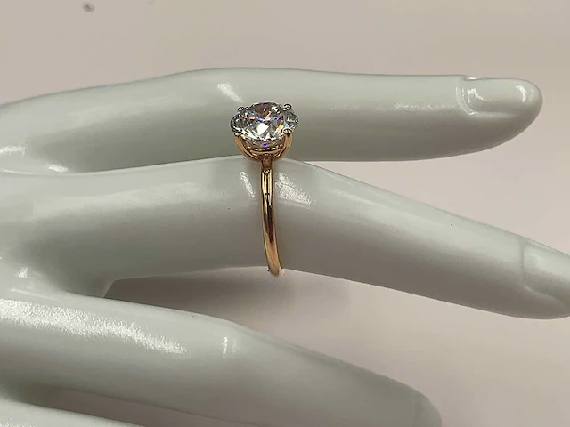 18 karaat roségouden ring met 3,07 ct. diamant - afbeelding 9 van  9