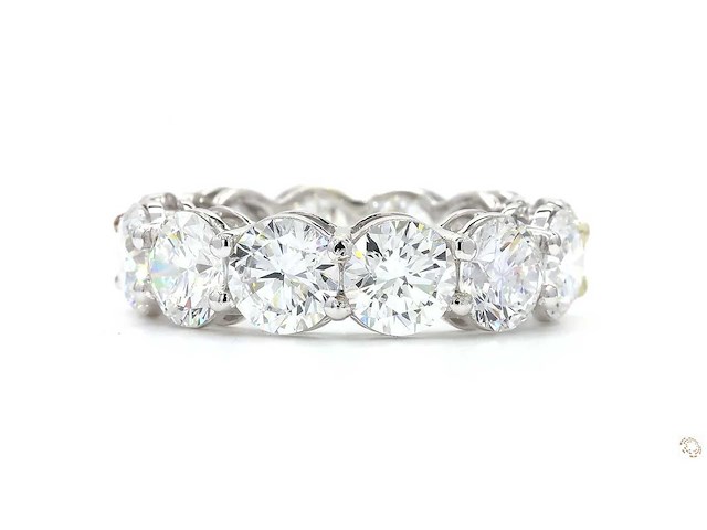 18 karaat witgouden eeuwigheidsring met 5,01 ct. diamant - afbeelding 3 van  6