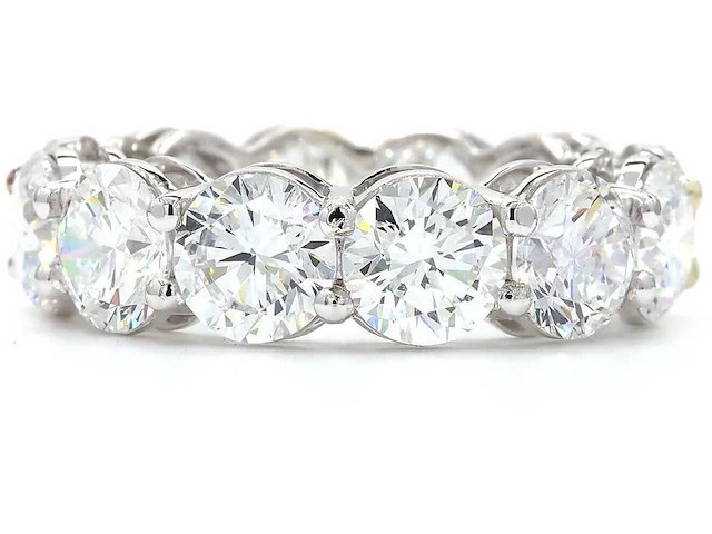 18 karaat witgouden eeuwigheidsring met 5,01 ct. diamant - afbeelding 4 van  6
