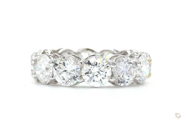 18 karaat witgouden eeuwigheidsring met 5,01 ct. diamant - afbeelding 6 van  6