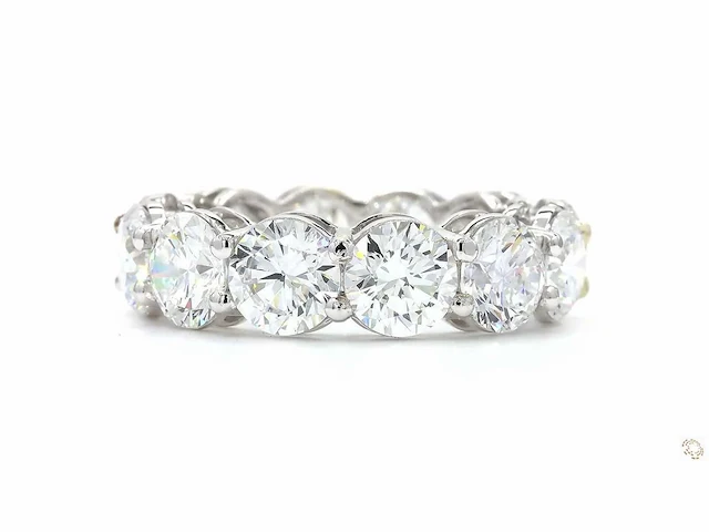 18 karaat witgouden eeuwigheidsring met 5,01 ct. diamant - afbeelding 1 van  6