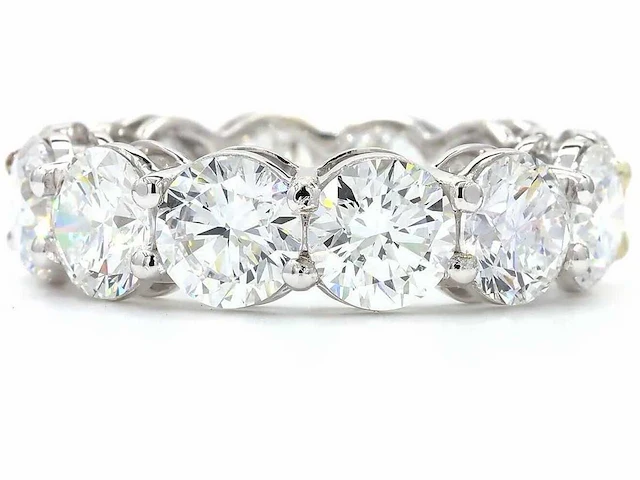 18 karaat witgouden eeuwigheidsring met 5,01 ct. diamant - afbeelding 4 van  6