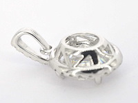 18 karaat witgouden hanger met diamanten en ovale briljant - afbeelding 4 van  7
