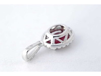 18 karaat witgouden hanger met diamanten en robijn - afbeelding 5 van  5