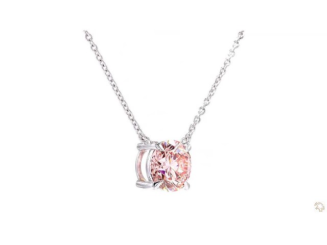 18 karaat witgouden ketting met 3,00 crt. diamant - afbeelding 3 van  5