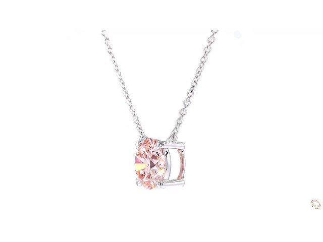 18 karaat witgouden ketting met 3,00 crt. diamant - afbeelding 2 van  3