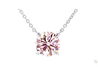 18 karaat witgouden ketting met 3,00 crt. diamant - afbeelding 1 van  5