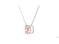 18 karaat witgouden ketting met 3,00 crt. diamant - afbeelding 4 van  5