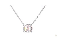 18 karaat witgouden ketting met 3,00 crt. diamant - afbeelding 5 van  5