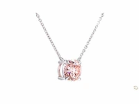 18 karaat witgouden ketting met 3,00 crt. diamant - afbeelding 3 van  5