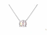 18 karaat witgouden ketting met 3,00 crt. diamant - afbeelding 5 van  5
