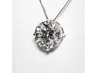 18 karaat witgouden ketting met 5,02 ct. diamant - afbeelding 5 van  8