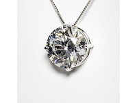 18 karaat witgouden ketting met 5,02 ct. diamant - afbeelding 7 van  8