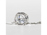 18 karaat witgouden ketting met 5,02 ct. diamant - afbeelding 8 van  8