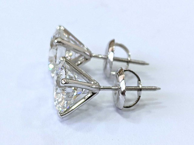 18 karaat witgouden oorstekers met 3,05 ct. diamant - afbeelding 5 van  6