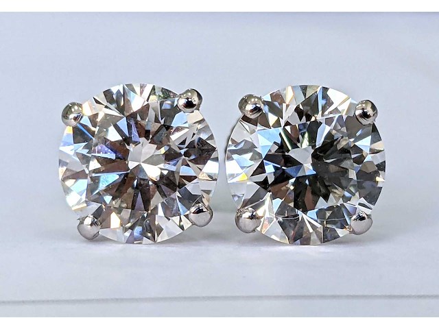 18 karaat witgouden oorstekers met 3,05 ct. diamant - afbeelding 1 van  9