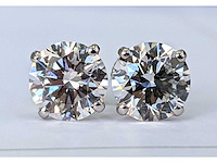 18 karaat witgouden oorstekers met 3,05 ct. diamant - afbeelding 1 van  9