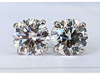 18 karaat witgouden oorstekers met 3,05 ct. diamant - afbeelding 6 van  9