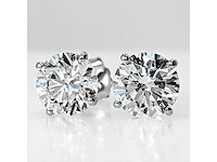 18 karaat witgouden oorstekers met 4,01 crt diamant - afbeelding 1 van  9