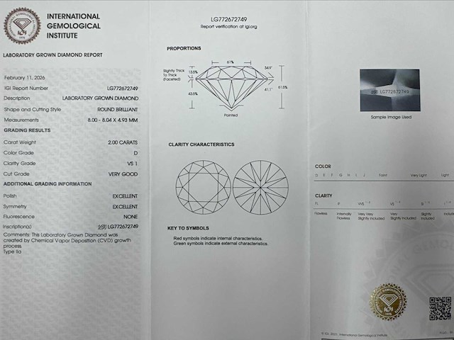 18 karaat witgouden oorstekers met 4,01 crt diamant - afbeelding 3 van  9